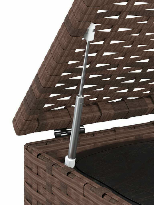 vidaXL Μπαούλο Αποθήκευσης Εξωτερικού Χώρου Rattan Καφέ Μ100xΠ97.5xΥ104εκ.