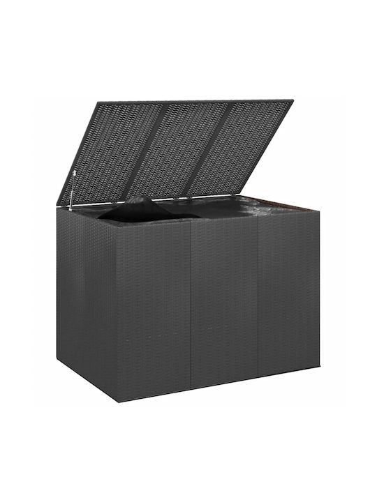 vidaXL Außenlagerbox Rattan Black L145xB100xH103cm