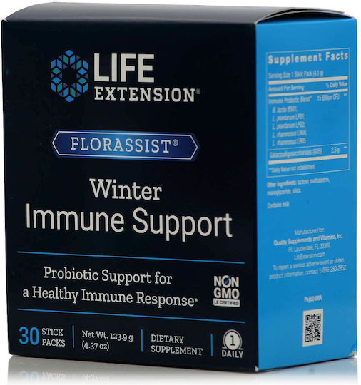 Life Extension Florassist Winter Immune Support Συμπλήρωμα για την Ενίσχυση του Ανοσοποιητικού 30 φακελίσκοι