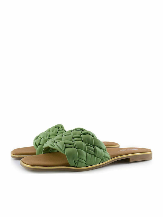 Flache Sandalen für Damen in Grün Farbe