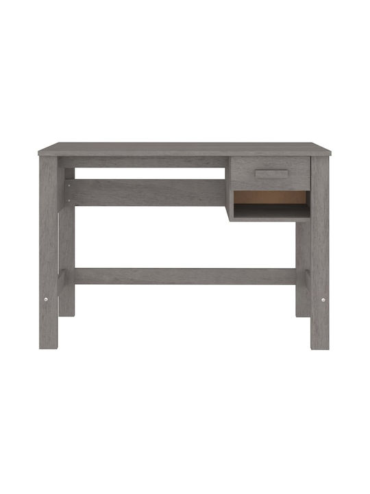 vidaXL Schreibtisch Hamar aus Massivholz Hellgrau 110x40x75cm