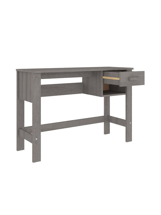 vidaXL Schreibtisch Hamar aus Massivholz Hellgrau 110x40x75cm