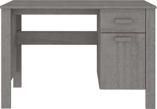vidaXL Schreibtisch Hamar aus Massivholz Hellgrau 113x50x75cm