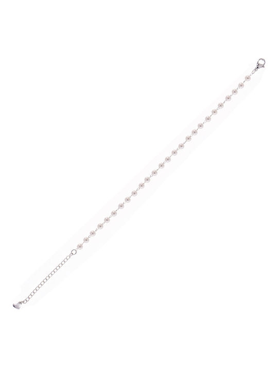 Ro-Ro Accessories Armband Fußkettchen Kette mit Design mit Steinen aus Stahl mit Perlen