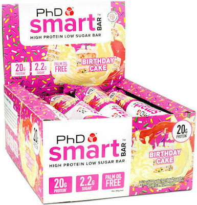 PhD Smart Riegel mit 20gr Protein & Geschmack Geburtstagstorte 12x64gr