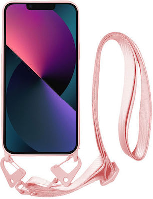 Vivid Strap Silicone Back Cover with Strap Nude (iPhone 13)