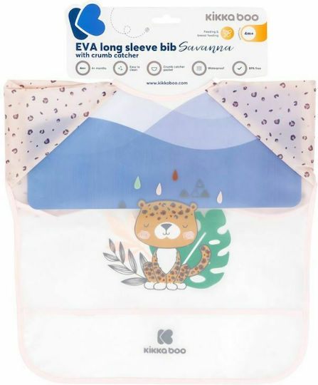 Kikka Boo Savanna Waterproof Coverall Plastic with Hoop & Loop Fastener, Pocket & Sleeves Pink for 4 m+