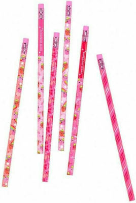 Ooly Lil' Juicy Pencil with Eraser Pink 6pcs