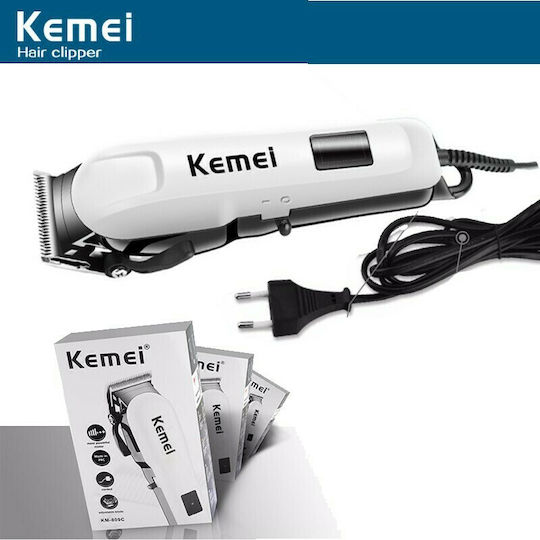 Kemei Επαγγελματική Επαναφορτιζόμενη Κουρευτική Μηχανή Λευκή KM-809C