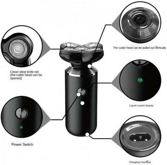 Kemei KM-1004 Περιστρεφόμενη Ξυριστική Μηχανή Προσώπου / Σώματος Επαναφορτιζόμενη