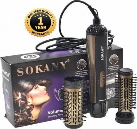 Sokany Ηλεκτρική Βούρτσα με Αέρα & Περιστρεφόμενη Κεφαλή για Μπούκλες 1000W