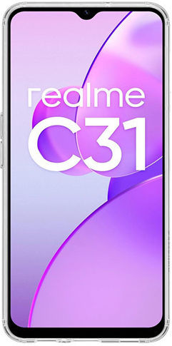 Vivid Umschlag Rückseite Silikon Set mit Glas Transparent (Realme C31)