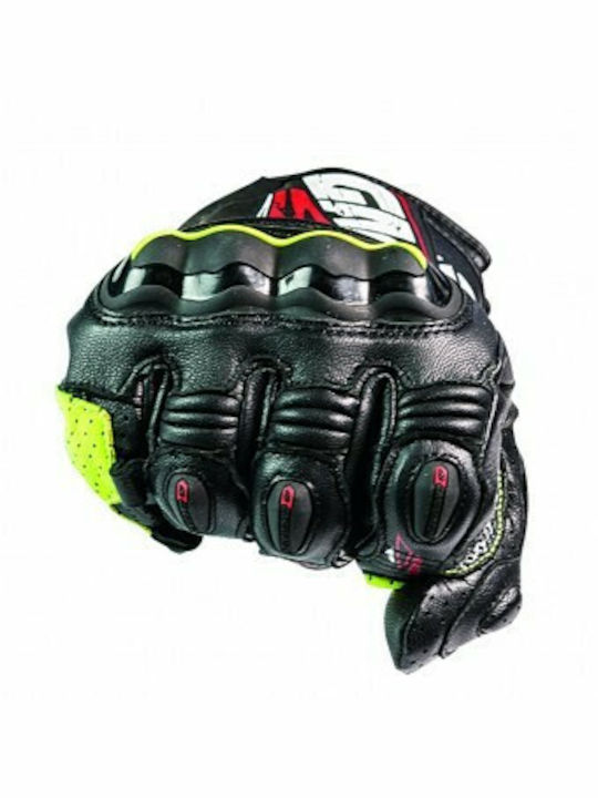 Garibaldi Nexus Men's Leather Motorcycle Riding Gloves 4 Seasons Black/Yellow