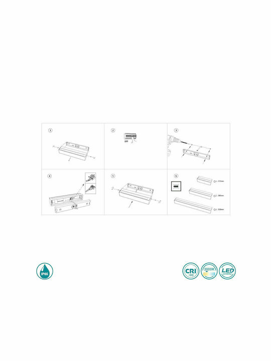 Faro Barcelona Doro Επιτοίχια Εξωτερική Πλαφονιέρα LED IP65 28W με Θερμό Λευκό Φως 50x5.8εκ.