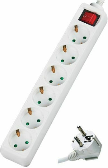Oscar Plus Power Strip 6 Positions with Switch and Cable 1.5m