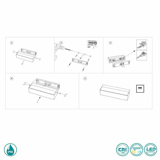 Faro Barcelona Lako Wall-Mounted Outdoor Ceiling Light LED IP65 8W 22x4.8εκ.