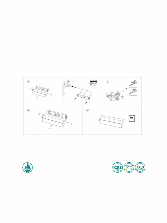 Faro Barcelona Lako Wall-Mounted Outdoor Ceiling Light LED IP65 8W 22x4.8εκ.