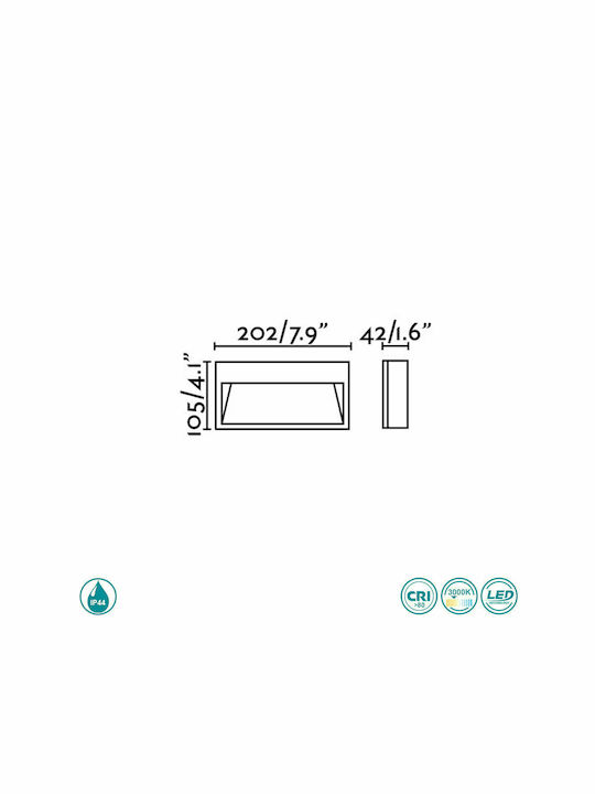 Faro Barcelona Path Wall-Mounted Outdoor Ceiling Light LED IP44 9W 10.5x20.2εκ.