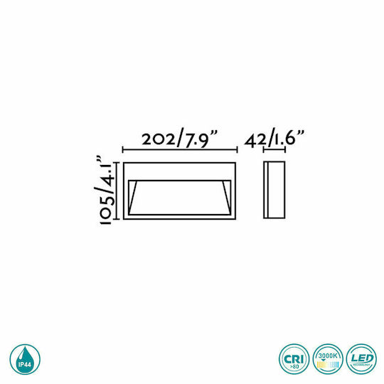Faro Barcelona Path Επιτοίχια Εξωτερική Πλαφονιέρα LED IP44 9W 10.5x20.2εκ.
