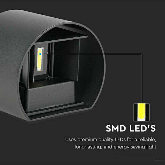 V-TAC Vt-756 Spot de exterior montat pe perete LED IP65 5W cu Alb Natural Lumină Dublu Fascicul