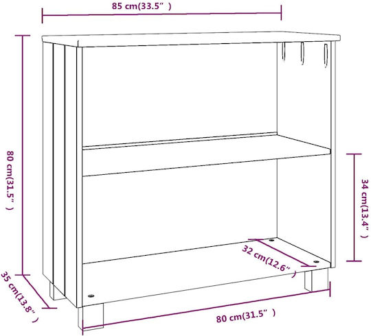 Βιβλιοθήκη Hamar Μελί 85x35x80εκ.