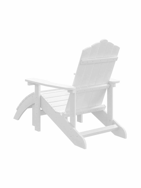 Градинска И Басейнова Шезлонг Пластмасов Adirondack Бял 83х73х92см