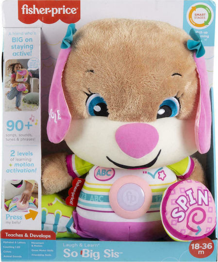 Fisher Price Animal Laugh & Learn Puppy made of Fabric with Music for 18++ Months