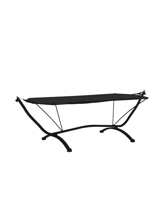 vidaXL Single Hammock with Stand Black 274x112.5cm