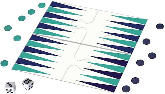 Moses Backgammon - Pocket Edition Backgammon Metal Case with Checkers 14x21cm