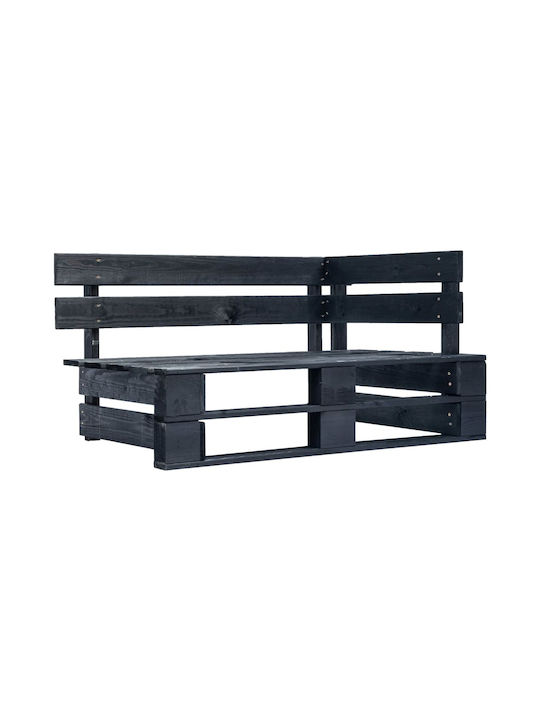 Outdoor Corner Sofa of Pallets with Brown Cushions 110x65x55cm