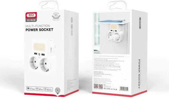 XO WL09 EU Ταφ 2 Θέσεων με 2 USB-A