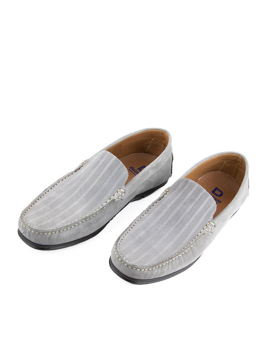 Damiani Men's Suede Moccasins Light Grey