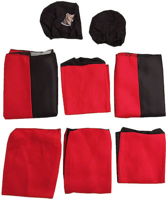 Auto Gs Covers Set 8pcs Smart Style Red / Black