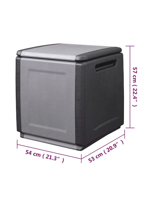 vidaXL Polypropylene Outdoor Storage Box 130lt Gray 54x53x57cm
