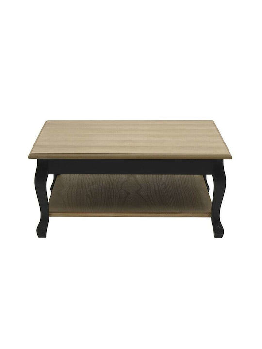 Square Coffee Table from Solid Wood Brown L80xW80xH35cm.