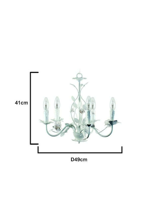 Inart Chandelier Candlestick 5xE14 Transparent 3-10-872-0008