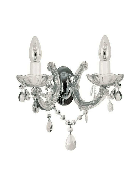 Inart Lamp Wall Transparent 29x29x16cm Inart Lamp Wall Transparent 29x29x16cm