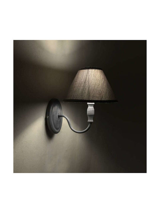 Inart Vintage Lamp Wall with Socket E14 Gray 27x25x20cm