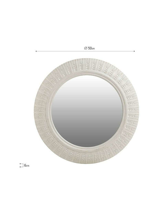 Inart Καθρέπτης Τοίχου με Λευκό Πλαστικό Πλαίσιο Mήκους 50cm