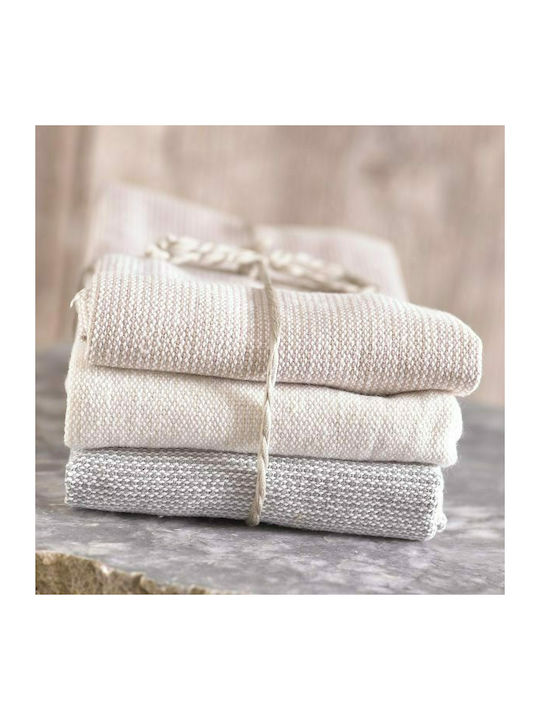 Rythmos Towel from 100% Cotton in Beige Color 45x68cm 3pcs