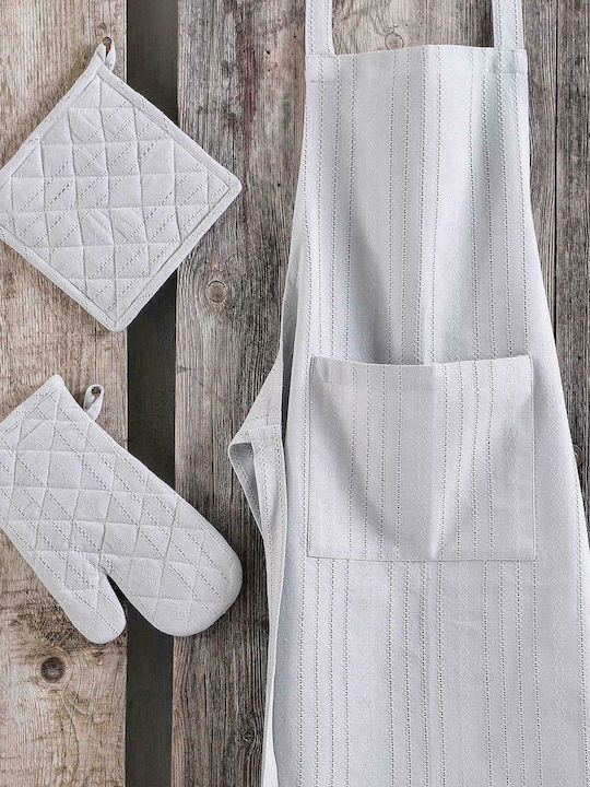 Rythmos Savoca Küchenschürze mit Handschuhen und Topflappen Beige 121-101-2029 3Stück