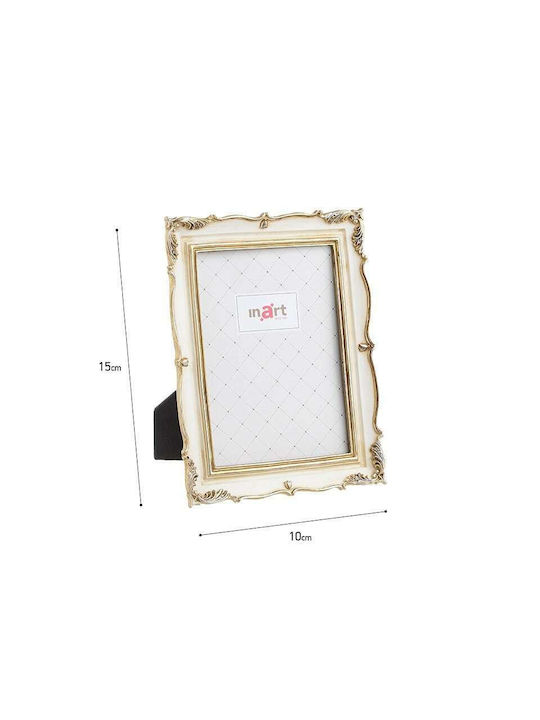 Inart Photo Frame Polyresin 10x15cm with Beige Frame 1pcs