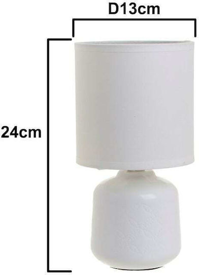 Inart Ceramică Lampă de masă pentru Soclu E14 cu Abajur Alb și Bază