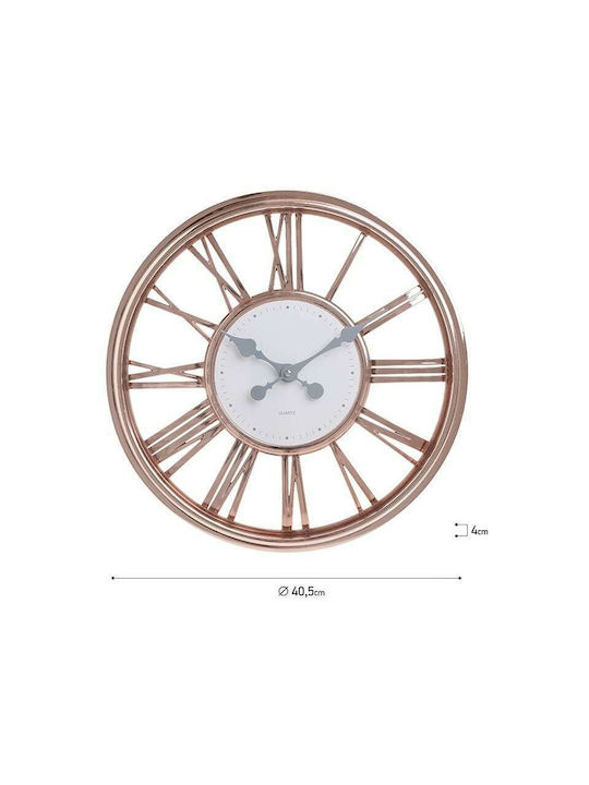 Inart Antikes Wanduhr Kunststoff Bronze/White Ø40cm