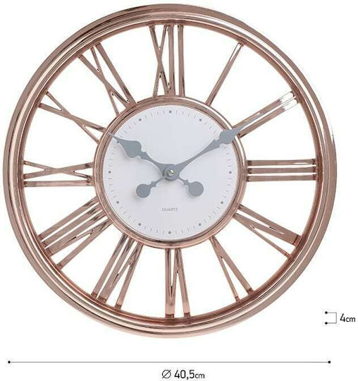 Inart Αναλογικό Πλαστικό Μπρονζέ/Λευκό Ø40cm