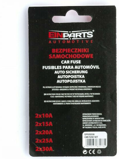 Einparts Set Auto-Sicherungen Flachstecksicherungen 10Stück