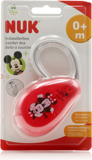 Nuk Θήκη Πιπίλας Disney Mickey από Πλαστικό Κόκκινη