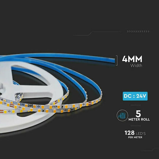 V-TAC Ταινία LED 24V Φυσικό Λευκό Φως 5m Τύπου SMD2835