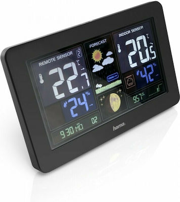 HAMA Premium 00186380 Drahtlos Wetterstation Digital Tischplatte Schwarz