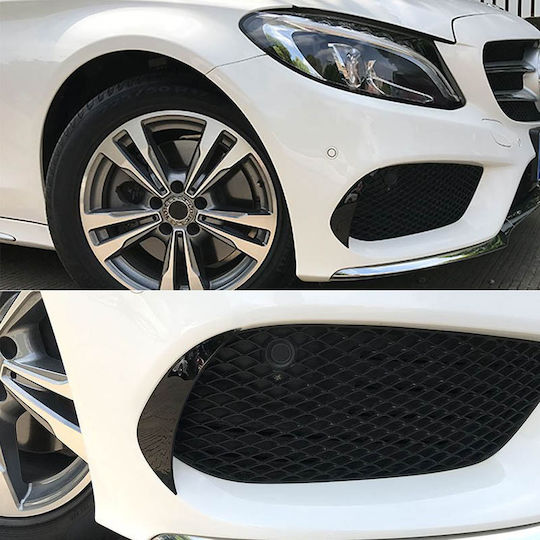 Carner Spoiler Auto Seitwärts Frontstoßstangen-Spoiler 2 Stück Kompatibel mit Mercedes-Benz C Klasse W205 2014-2018 vor Facelift AMG Schwarz Glänzend